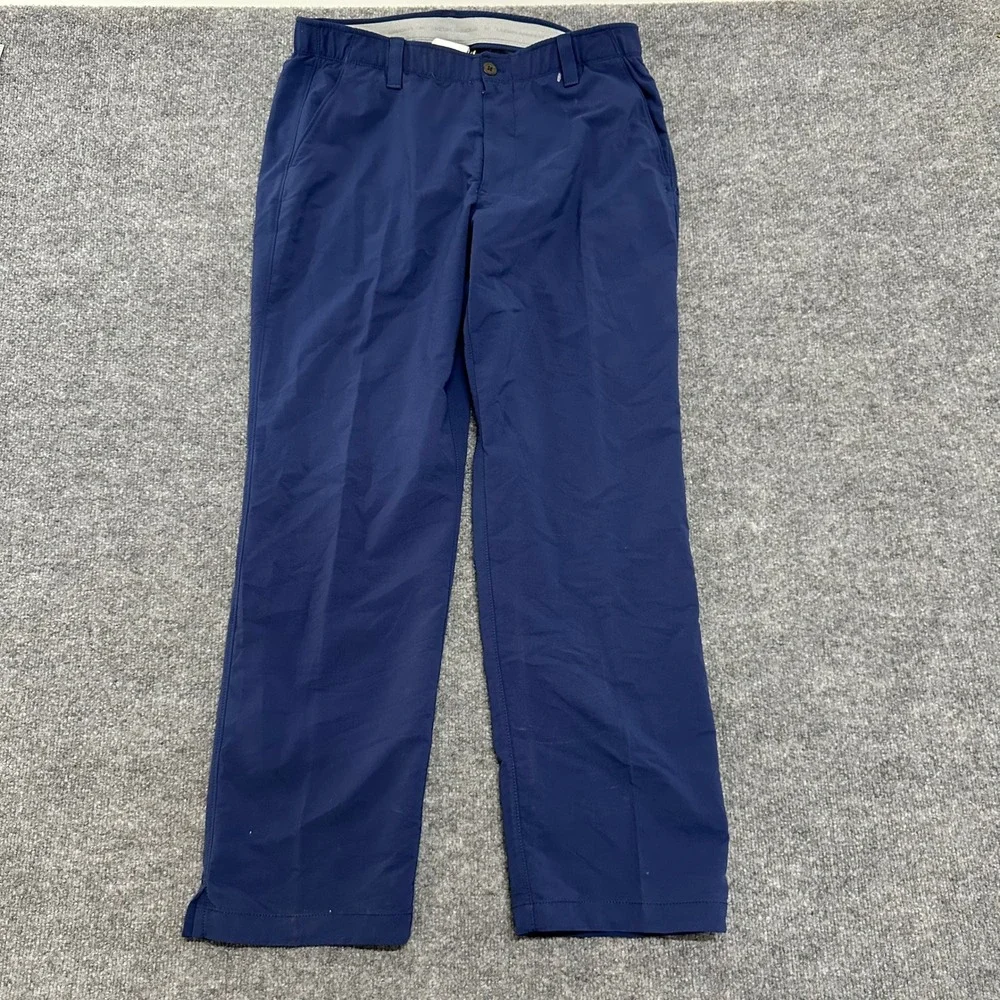 Under Armour Golf Pants Mens Size 36/30 Navy Blue Performance Straight Leg